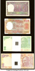 India Government of India 1 Rupee 1980 Pick 77x Jhun6.1.8.1.E Pack of 100 Notes About Uncirculated-Crisp Uncirculated; India Reserve Bank of India 2 R...