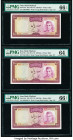 Iran Bank Markazi 100 (3); 200; 500 (2); 1000 Rials ND (1971-73) Pick 91c (3); 92b; 93b; 93c; 94b Seven Examples PMG Gem Uncirculated 66 EPQ (2); Choi...