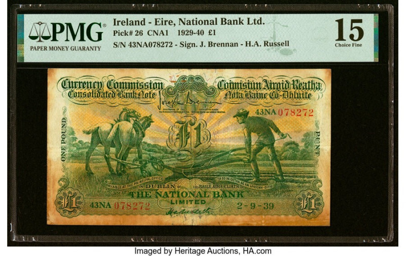 Ireland - Republic (Eire) Currency Commission, National Bank Limited 1 Pound 2.9...