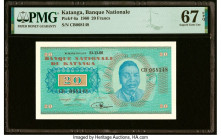 Katanga Banque Nationale du Katanga 20 Francs 21.11.1960 Pick 6a PMG Superb Gem Unc 67 EPQ. HID09801242017 © 2022 Heritage Auctions | All Rights Reser...