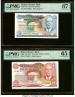 Malawi Reserve Bank of Malawi 50 Tambala; 1 Kwatcha 31.1.1976 Pick 13a; 14a Two Examples PMG Gem Uncirculated 65 EPQ; Superb Gem Unc 67 EPQ. HID098012...