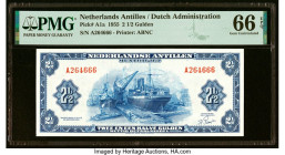 Netherlands Antilles Nederlandse Antillen, Muntbiljet 2 1/2 Gulden 1955 Pick A1a PMG Gem Uncirculated 66 EPQ. HID09801242017 © 2022 Heritage Auctions ...