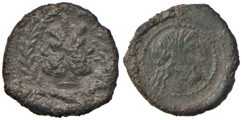 SICILIA Panormus - AE (II sec. a.C.) Testa laureata di Zeus a d. - R/ Testa di G...