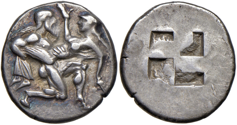 ISOLE DELLA TRACIA Thasos - Statere (circa 510-480 a.C.) Satiro con ninfa - R/ Q...