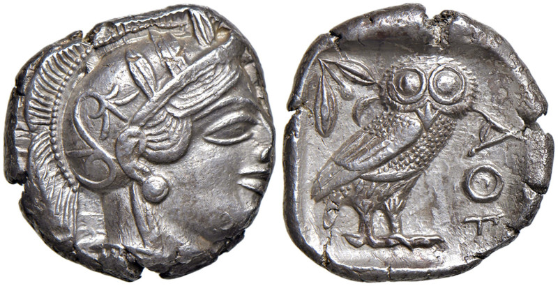 Attica - Atene - Tetradramma (454-404 a.C.) Testa di Atena a d. - R/ Civetta sta...