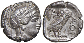 Attica - Atene - Tetradramma (454-404 a.C.) Testa di Atena a d. - R/ Civetta stante di fronte - SNG Cop. 31 AG (g 17,07)
SPL