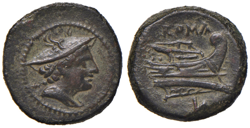 Romane Repubblicane - Semuncia (Luceria, circa 214-212 a.C.) Testa di Mercurio a...