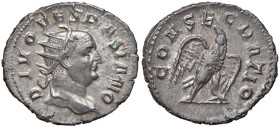 Vespasiano (69-79) Antoniniano restituzione di Traiano Decio - Busto radiato a d. - R/ Aquila stante di fronte - RIC 79 AG (g 4,42)
SPL