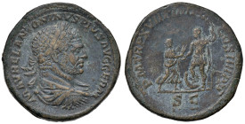 Caracalla (211-217) Sesterzio - Busto laureato a d. - R/ L'Africa di fronte all'imperatore - RIC 544 AE (g 26,99) R
BB
