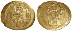 Costantino X (1059-1067) Histamenon - Cristo seduto di fronte - R/ L'imperatore stante di fronte - Sear 1847 AU (g 4,41) Una schiacciatura al margine...