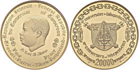 CAMERUN 20.000 Franchi (1970) 10° Anniversario dell'indipendenza - Fr. 1 AU In slab NGC PF 65 ULTRA CAMEO 3992300-076
PF 65