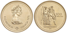 CANADA 100 Dollari 1976 Olimpiadi 27 mm - Fr. 6 AU (g 16,95)
FDC