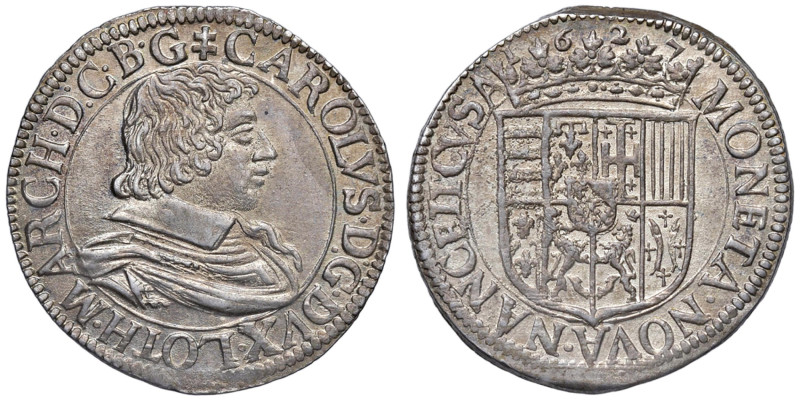 FRANCIA Carlo IV (1626-1634) Testone 1627 Nancy - Gad. 719 AG (g 8,82) Conservaz...