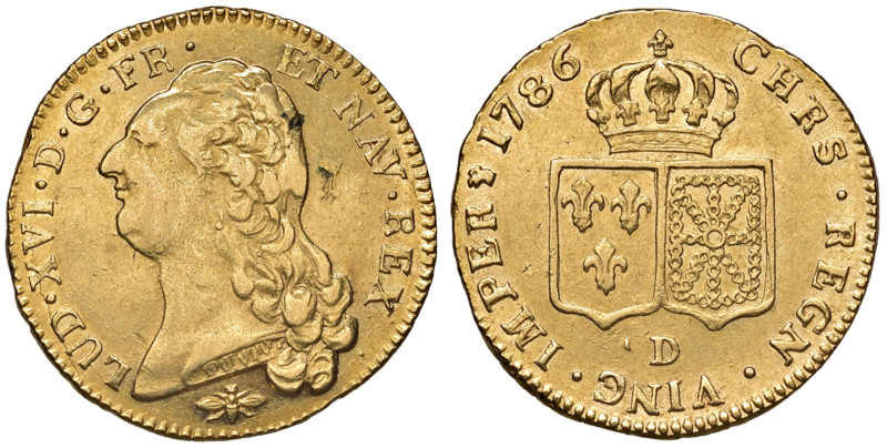 FRANCIA Luigi XVI (1774-1793) Doppio luigi 1786 D - Gad. 363 AU (g 15,16) Piccol...