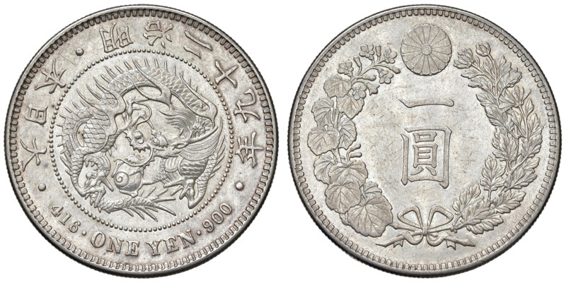 GIAPPONE Meiji (1867-1912) Yen 29 (1896) - KM YA25.3 AG (g 26,79)
SPL+