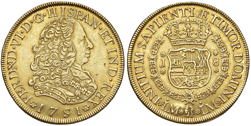 PERU Ferdinando VI (1746-1759) 8 Escudos 1751 - KM 50; Cal. 764 AU (g 27,00)
SP...