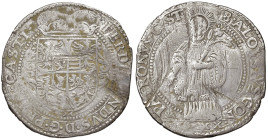 CASTIGLIONE DELLE STIVIERE Ferdinando I (1616-1678) Lira - MIR 207/1 AG (g 4,69) RRRR Graffi. Terzo semplare conosciuto di questa moneta di estrema ra...