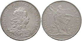 FIRENZE Cosimo III (1670-1723) Piastra 1684 al torchio - MIR 330 AG (g 31,30) RRR Minimo colpetto al bordo. Questa splendida moneta fu battuta a torch...