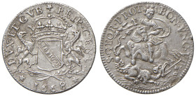 GENOVA Dogi Biennali (1528-1797) Monetazione per il Levante Giorgino 1668 - MIR 371 MI (g 2,29) RR
qSPL/SPL