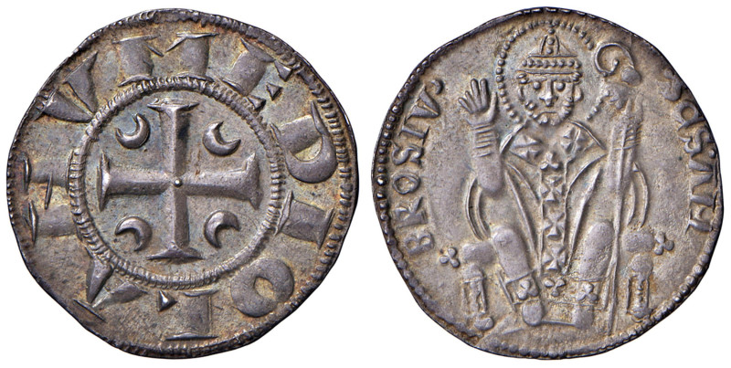 MILANO Prima repubblica (1250-1310) Ambrosino con crescenti negli angoli - MIR 6...