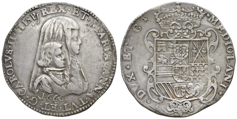 MILANO Carlo II (reggenza di Maria Anna d’Austria, 1665-1675) Filippo 1666 - MIR...