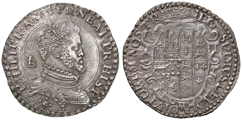 NAPOLI Filippo II (1554-1598) Mezzo ducato con sigla IBR - Magliocca 19 AG (g 13...