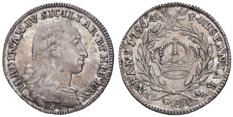 NAPOLI Ferdinando IV (1759-1799) Tarì 1796 - Nomisma 504 AG (g 4,63)
qFDC