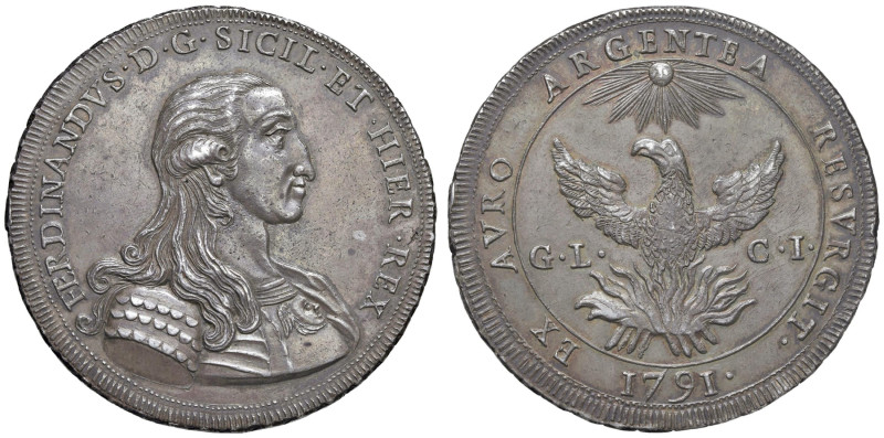 PALERMO Ferdinando III (1759-1816) Oncia da 30 tarì 1791 - MIR 597 AG (g 68,28) ...