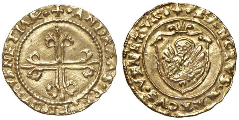 VENEZIA Andrea Gritti (1523-1538) Mezzo scudo d'oro - Pa 4 AU (g 1,69) RRR Colpo...