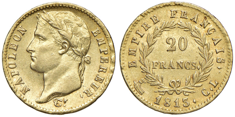 Napoleone (1804-1814) Genova - 20 Franchi 1813 - Gig. 19 (indicato R/2) AU (g 6,...