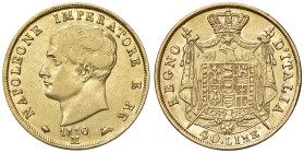 Napoleone (1804-1814) Milano - 40 Lire 1810 puntali aguzzi - Gig. 75 AU (g 12,86)
BB/SPL