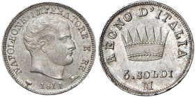 Napoleone (1805-1814) Milano - 5 Soldi 1811 cifre 11 su 0 - Gig. 190b AG (g 1,26) Ottimo esemplare
FDC