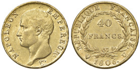 Napoleone (1804-1814) Torino - 40 Franchi 1806 - Gig. 5 AU (g 12,90) Metallo brillante
BB+/SPL