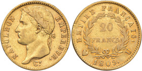 Napoleone (1804-1814) Torino - 20 Franchi 1809 - Gig. 14 AU (g 6,38) RRR
BB+