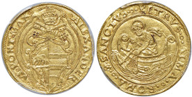 Alessandro VI (1492-1503) Doppio fiorino di camera - Munt. 4 AU (g 6,79) RR In slab PCGS MS64 cod. 718334.64/42446612
MS 64