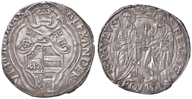 Alessandro VI (1492-1503) Grosso - Munt. 16 AG (g 3,31) Bell’esemplare per quest...