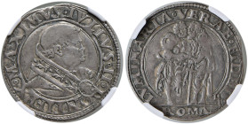 Giulio II (1503-1513) Giulio - Munt. 24 AG RRR In slab NGC XF DETAILS PLUGGED (3.95g) cod. 5883928-003
XF Details