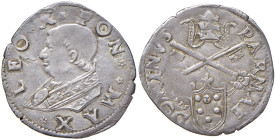 Leone X (1513-1521) Parma - Giulio 1515 - Munt. 135 AG (g 3,80) RRR Piccolo difetto di tondello al D/
BB/SPL