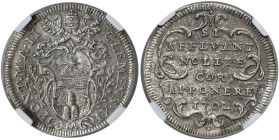 Clemente XI (1700-1721) Giulio 1702 A. II - Munt. 111 AG (g 3,04) In slab CCG MS 64
MS 64