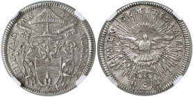 Sede Vacante (1730) Giulio 1730 - Munt. 4 AG (g 3,01) RR In slab CCG MS 60
MS 60