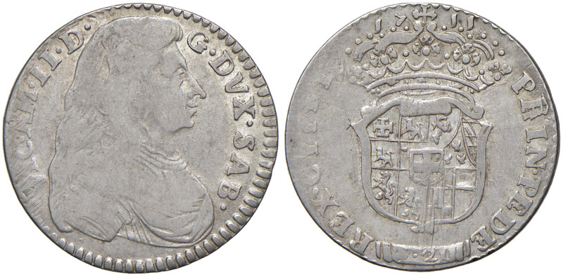 Vittorio Amedeo II (1680-1713) Lira 1711 - MIR 974c (indicato R/8) AG (g 5,99) R...