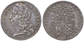 Carlo Emanuele III (1730-1773) Lira 1742 - Nomisma 24 AG (g 5,75) Foro otturato, minimi graffietti, comunque un bell'esemplare
SPL