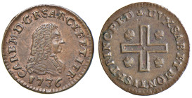 Carlo Emanuele III (1730-1773) Mezzo cagliarese 1736 - MIR 971 CU (g 1,02) R Esemplare di magnifica ed inusuale conservazione per questa tipologia di ...
