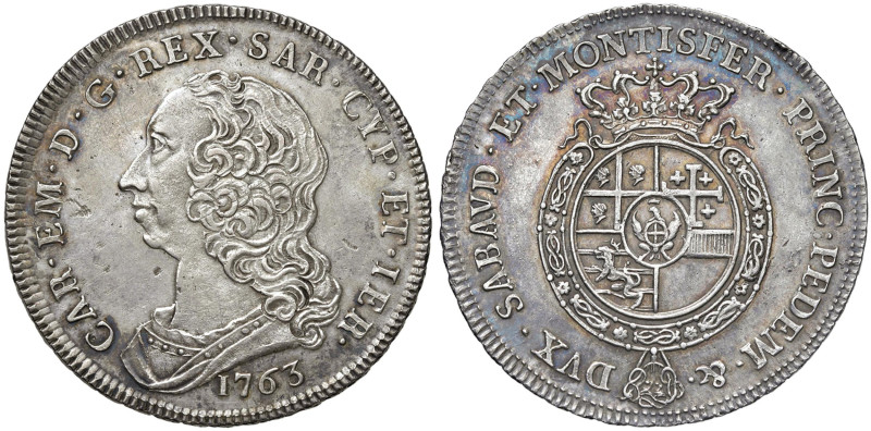 Carlo Emanuele III (1730-1773) Scudo da 6 lire 1763 - Nomisma 156 AG (g 35,18) R...