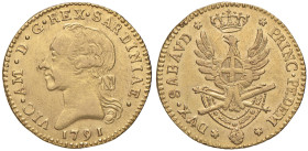 Vittorio Amedeo III (1773-1796) Doppia 1791 - Nomisma 292 AU (g 9,04) R Limatura sul bordo
BB+