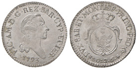 Vittorio Amedeo III (1773-1796) 7,6 Soldi 1793 - Nomisma 378 MI (g 4,52) Conservazione eccezionale con l’argentatura brillante e compatta
FDC