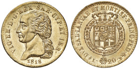 Vittorio Emanuele I (1814-1821) 20 Lire 1818 - Nomisma 510 AU R Conservazione eccezionale per questo tipo di moneta.
qFDC