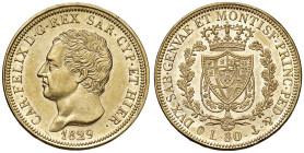 Carlo Felice (1821-1831) 80 Lire 1829 G - Nomisma 531 AU
SPL+