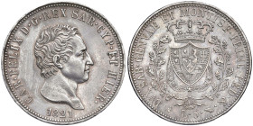 Carlo Felice (1821-1831) 5 Lire 1821 T - Nomisma 557 AG RRR
SPL+