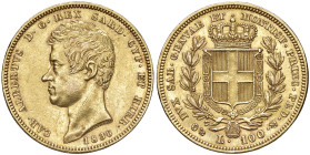 Carlo Alberto (1831-1849) 100 Lire 1836 G - Nomisma 629 AU Segnetti al D/.
BB/SPL